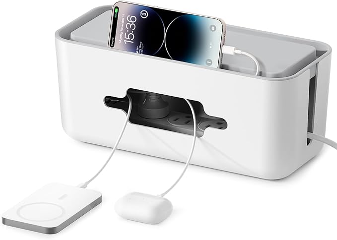 ORICO Cable Management Box, Cord Hider Box to Conceal Power Strips on Desk or Floor, Keeping Cords Tidy and Protected from Damage, Stylish Cable Organizers for Home, Office, School - PB01