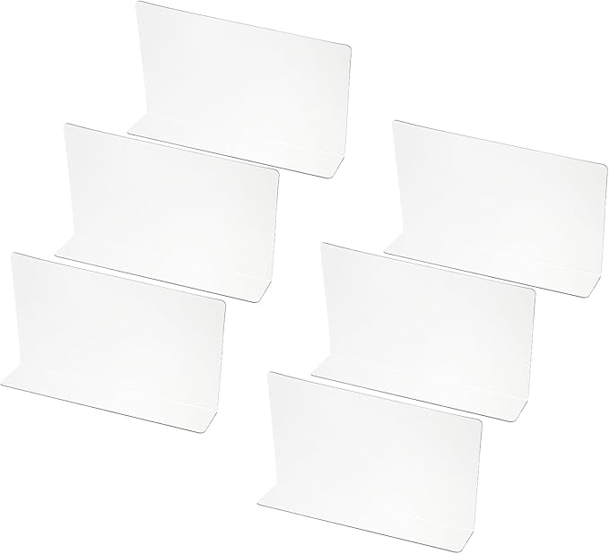 PATIKIL 6 Pack Shelf Dividers for Closet Organization, 7.9x1.57x4.7 Acrylic Closets Separator Kitchen Cabinet Shelves Under Bed Blocker for Bedroom Kitchen Office, Clear