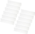 PATIKIL 12 Pack Shelf Dividers for Closet Organization, 15.7x1.57x3.1 Acrylic Closets Separator Kitchen Cabinet Shelves Under Bed Blocker for Bedroom Kitchen Office, Clear