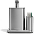 simplehuman Pulse Pump, 16 oz. with Caddy, Premium Soap Dispenser for Kitchen and Bathroom, Drip and Clog Free Valve, Mess-Free Wide Refill, Magnetic Caddy for Sponge, Brushed Stainless Steel