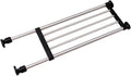BAOYOUNI Expandable Shelf Closet Tension Rod Adjustable Shelving Unit Storage Rack Organizer Hanger Space Saving Divider for Wardrobe, Cupboard, Kitchen, Bathroom Use, Black