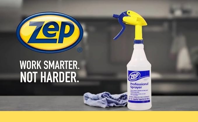 Zep Professional Sprayer Bottle - 32 oz (Case of 12) - HDPRO1 - Versatile Adjustable Nozzle Spray Bottles with a Fine Mist or Powerful Spray, Refillable for Diluted Concentrate