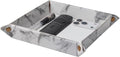 WAYIFON Valet Tray Desktop Storage Organizer – Premium PU Leather Catchall Bedside Vanity Tray Nightstand Caddy Holder for Remote Controller, Keys, Phone, Wallet, Coin, Jewelry,Marble White