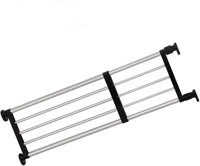 BAOYOUNI Expandable Closet Shelf Tension Rod Clothes Hanger Storage Rack Adjustable DIY Shelving Unit Cabinet Kitchen Bathroom Divider Separator Organizer, Black