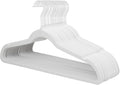 ManGotree White Velvet Coat Hangers with 360° Swivel White Hook, Non-Slip Felt Suit Hangers, Slim Space Saving Clothes Hanger for Jacket, Sweater, Shirt, Dress, Pants (22 Pack)