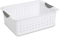 Sterilite Medium Ultra Basket, Closet Organizer Bin, Cabinets, Pantry, Shelving and Countertop Space, Open Container, White, 1-Pack