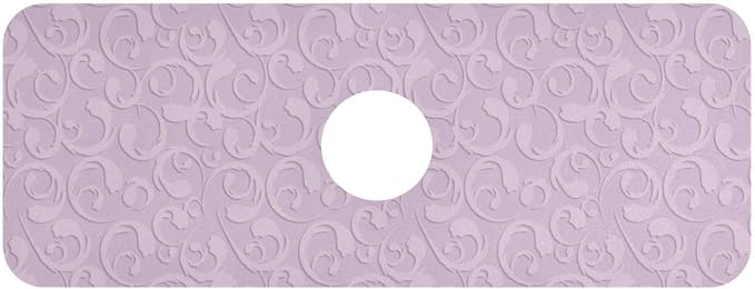 Kitchen Sink Splash Guard 1 PC 14.7 Inch Sink Faucet Mat Splash Guard for Bathroom Countertop Water Absorbent Foldable Cuttable Soft Washable Floral Vintage Purple
