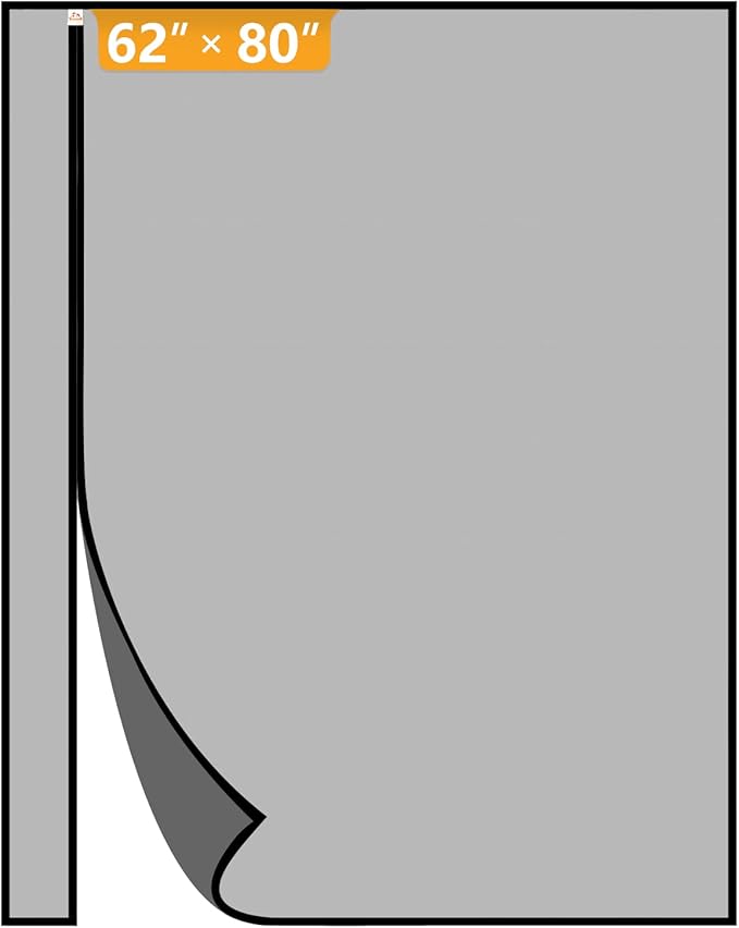Yotache Reversible Left Right Side Opening Magnetic Screen Door Fits Door Size 62 x 80, Enjoy Breeze Net Curtain for Front, Balcony, Patio Sliding Door, Actual Screen Size 64" x 81"