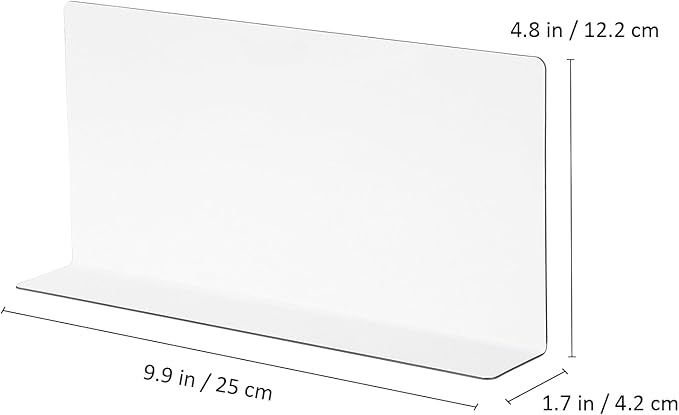 Baluue 5pcs Clear Shelf Dividers for Shelves 9.8" Long Clear Pharmacy Dividers L Shape Separator Thicken Clapboard for Commodity Classification Cabinets Store