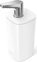 simplehuman 10 oz. Pulse Pump, Liquid Soap Dispenser, Drip Free Hand Soap Pump, White Stainless Steel