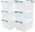 Zerdyne 6-Pack Clear Storage Latch Bins, 20 L Plastic Storage Boxes