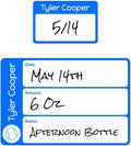 Name Bubbles - Reusable Baby Bottle Labels for Daycare (20 Labels) - Kids Washable Name Tags for Bottles, Sippy Cups, & Snack Containers, Waterproof, Baby Name Stickers, Write-On (Baseball)