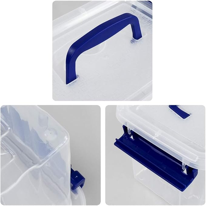 EudokkyNA 6-Pack 3 Liter Storage Box, Small Plastic Bin with Handle