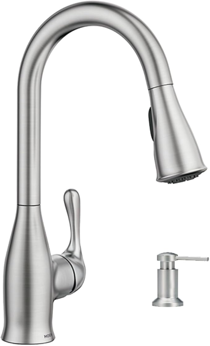 Moen Deck Mounted Lotion or Soap Dispenser for Kitchen Sink, Spot Resistant Stainless, 3942SRS