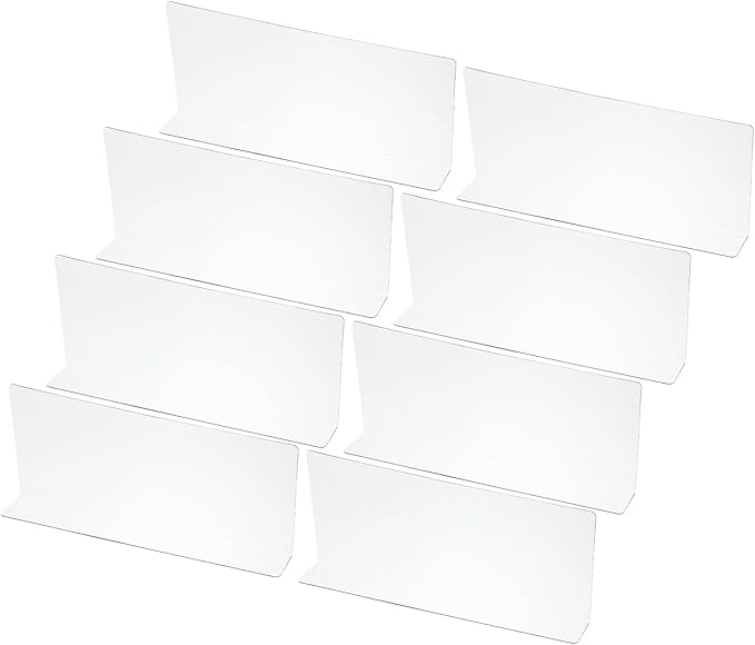 PATIKIL 8 Pack Shelf Dividers for Closet Organization, 11.1x1.6x4.8 Acrylic Closets Separator Kitchen Cabinet Shelves Under Bed Blocker for Bedroom Kitchen Office, Clear
