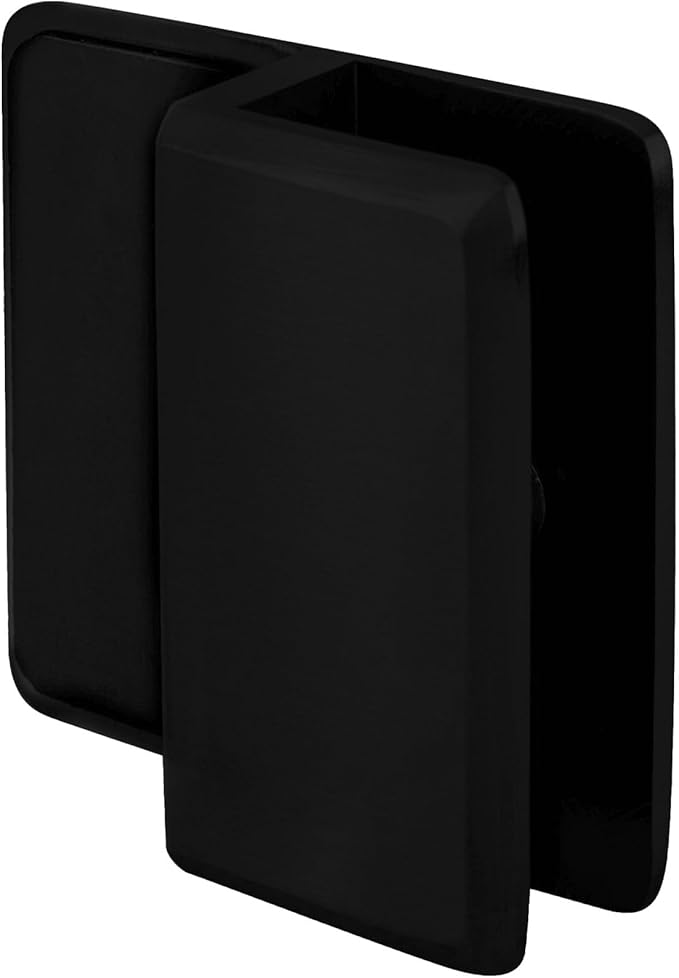 Brixwell Matte Black Beveled Frameless Shower Door Stop for Glass Thickness 1/4" to 3/8", Non-Slip Barrier, Stylish Modern Bathroom Accessory