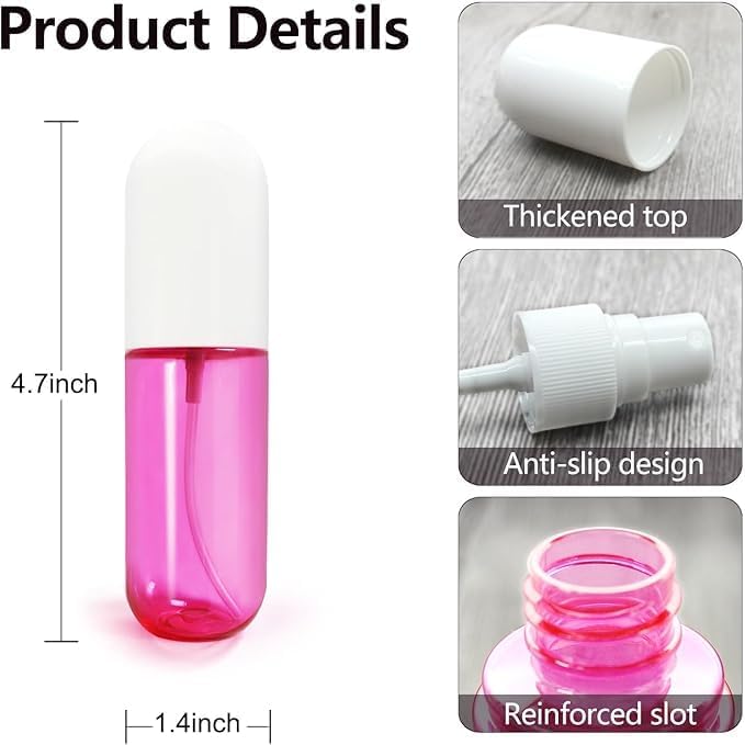 YOCASII 3PCS Alcohol Spray Bottle, 2oz Travel Containers, Mini Spray Bottle and Travel Spray Bottles, Fine Mist Spray Bottles for Hair Spray, Toners & Face