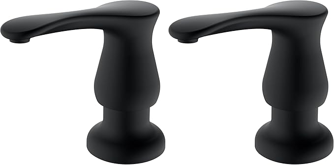 GAGALIFE Sink Soap Dispenser Matte Black, Built in Soap Dispenser with 17 OZ Bottle, Lotion Dispenser for Kitchen Sink, Refill from The Top (Pack of 2)
