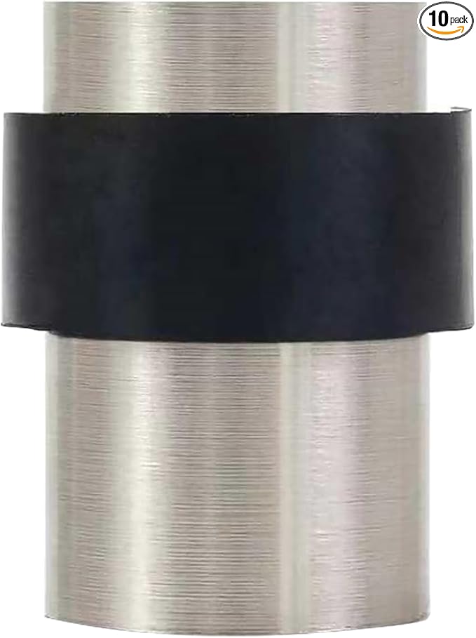 KHTUMEWARE 10 Pack 2 in Floor Door Stopper,Brushed Satin Nickel Door Stop,Wall Protector Commercial Door Bumper Wedge Decorative Cylindrical Install Door stoppers on The Floor
