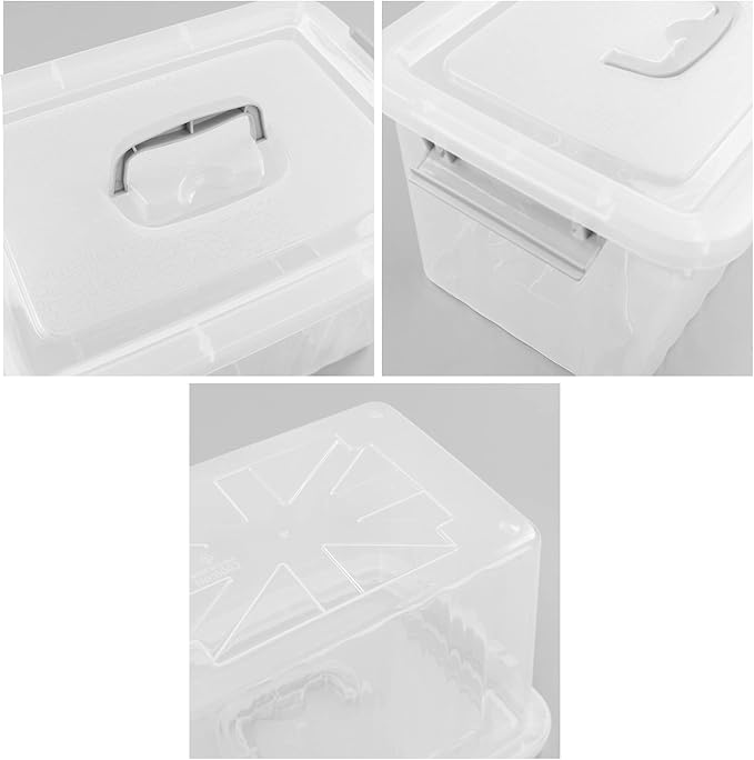 Callyne 10 L Clear Plastic Storage Box, 6-Pack Storage Latch Box