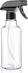 Spray Bottles Plastic Spray Bottle for Hair Mist/Stream Heavy Duty Empty Spray Bottles for Cleaning Solutions, Plants, Cooking (16.9oz-BlackClear)