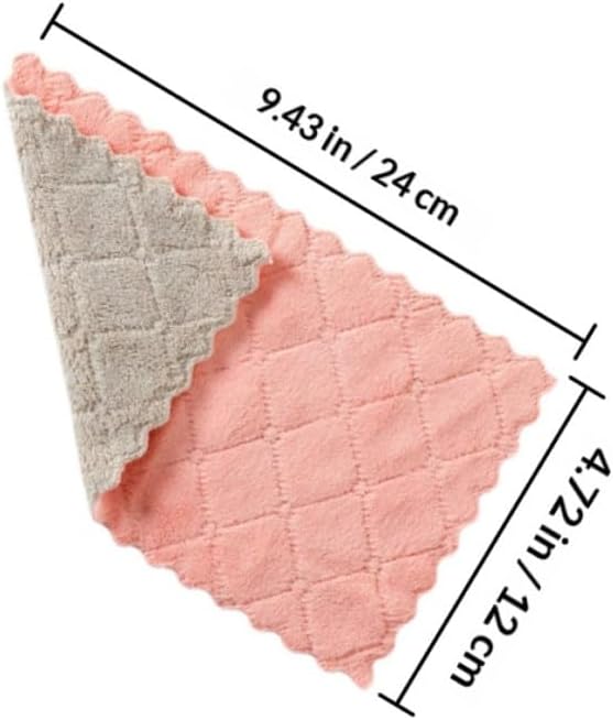20pcs Microfiber Cleaning Cloths Thick Water Absorbent Dish Towels Dual-Layer Kitchen Wiping Rags Non-Stick Oil for Home and Dishwasher Use Random Color
