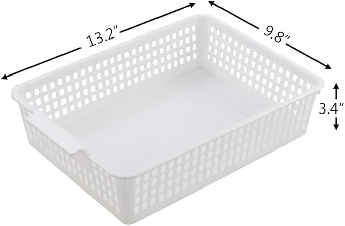 Plastic A4 Paper Storage Basket Trays, 6 Packs
