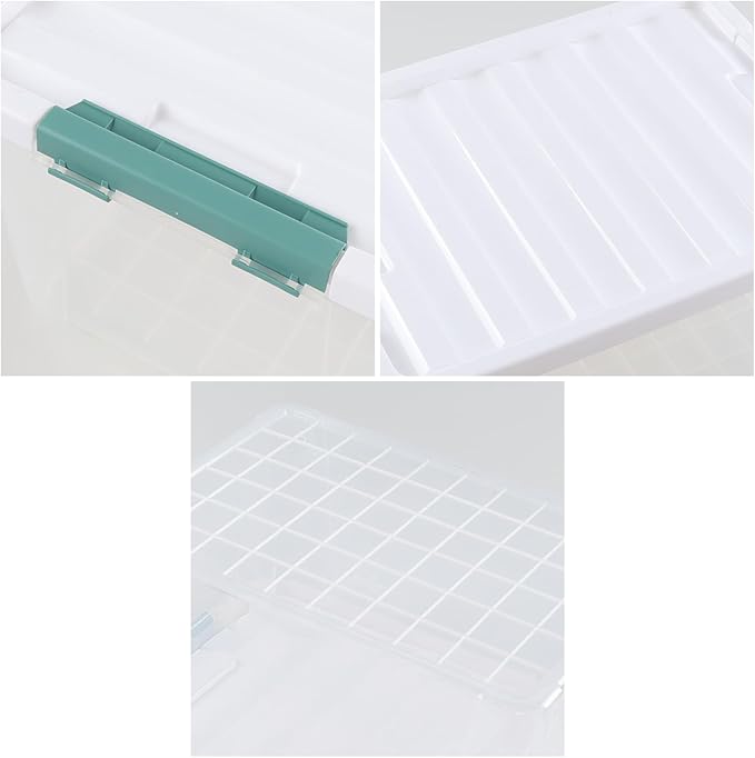 AnnkkyUS 35 Quarts Latching Box, Clear Storage Bins with Lids, Large Plastic Containers for Storage Set of 6