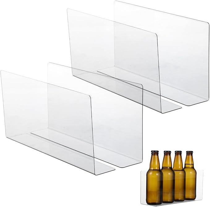 iplusmile Clear L-Shaped PVC Shelf Dividers 9.84 Inch Plastic Separators for Home and Retail Store Organization Goods Classification Boards for Grocery and Storage Shelves 5-Pack