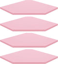 Homode Corner Shelf Wall Mount, Set of 4 Corner Floating Shelves, Wood Hanging Storage Shelving with Cord Hole, Wall Shelf Organizer for Bathroom Bedroom Living Room Office, Pink