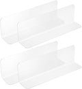 uxcell 4pcs Clear Shelf Dividers, 8"x2.4" Plastic L-Shaped Shelf Separator, Transparent Organizer Divider for Supermarket Store Commodity Classification