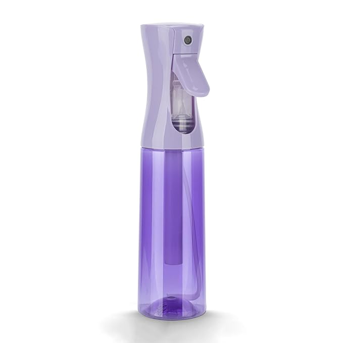 Spray Bottle for Hair (10.15OZ /300ML) Continuous Ultra Fine Mist Sprayer for Hair, Salons, Barber, Plants, Skin Care, 1 Plack Clear Purple