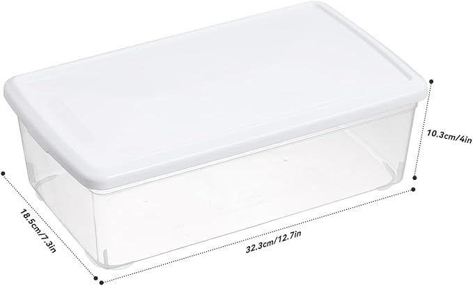 Party Club of America 6 Quart Latching Storage Box,Plastic Clear Storage Bins With Lids Stackable 8 Packs Storage Containers Plastic Shoe Boxes With Lids (Whtie, 8 Pack)