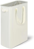 Slim Laundry Hamper, 48L Ultra Thin Collapsible Laundry Basket with Handles, Foldable Basket Laundry Bag Dirty Clothes Hamper for Bathroom Bedroom(Beige)