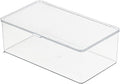 Clear Plastic Storage Bin with Lid, Makeuo Holder, Fridge Organizer, Refrigerator Organizers and Storage, Small Container for Pantry, Office, Dresser, Bathroom, Kitchen, Snack