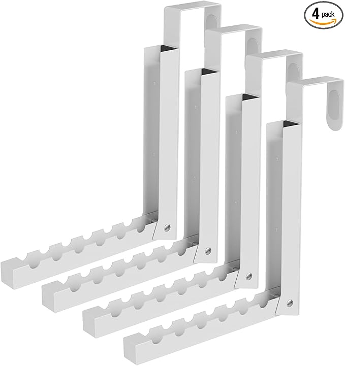 ZMBESUP Over The Door Hanger Folding Clothes Drying Rack, Folding Hanging Coat Rack for Indoor Laundry Room Compact Small Space Foldable Portable Clothing Hanger Hook Collapsible- 4 Pack (White)