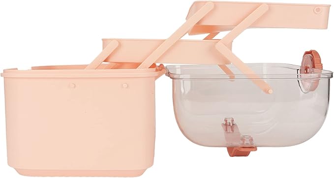 LOCADENCE 3 Layer Craft Organizer Storage Box, Transparent Sealed Dividing Storage Box, Portable Sewing Tackle Case Organizer with Handle for Home Office