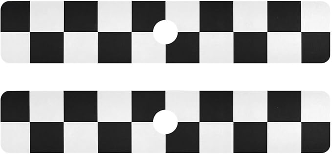 Kitchen Sink Splash Guard 2 PCS 30 Inch Sink Faucet Mat Splash Guard for Bathroom Countertop Water Absorbent Foldable Cuttable Soft Washable Checkered Black and White