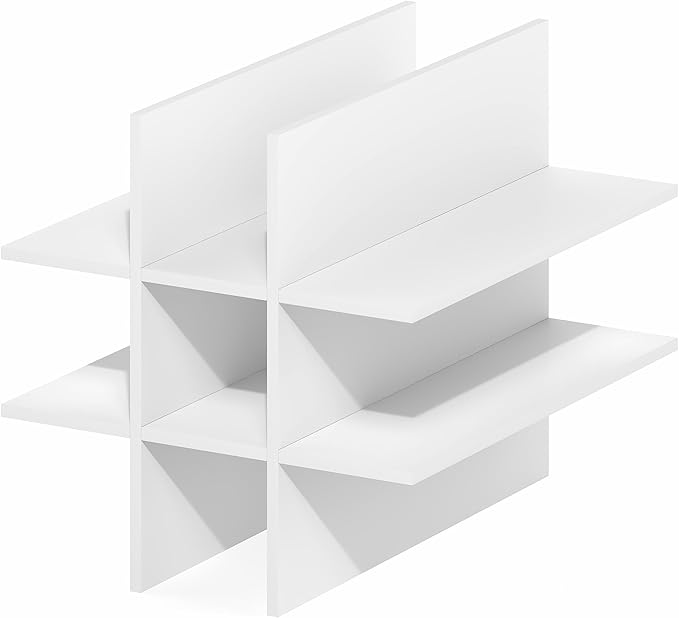 Furinno Cubicle Cube Insert, 9-Compartment Cube Organizer, Geometric Shelf Accessory, Fits into Furinno Triple Thick Cubes, IKEA Kallax, for Organizers and Storage, White
