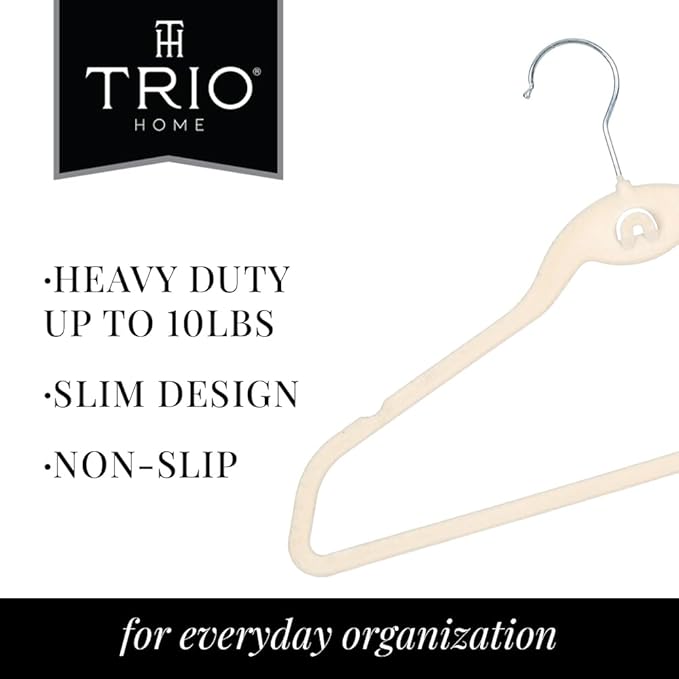 Heavy Duty Velvet Hangers with Cascade Hook, Durable, 360 Degree Rotatable Hook (20, Beige)