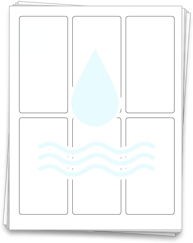 60 Labels for 4 oz Bottles, 5 x 2.5 inches, Waterproof White Vinyl (5 x 2.5 inches, 60 Labels)