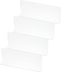 PATIKIL 4 Pack Shelf Dividers for Closet Organization, 11.1x1.6x4 Acrylic Closets Separator Kitchen Cabinet Shelves Under Bed Blocker for Bedroom Kitchen Office, Clear