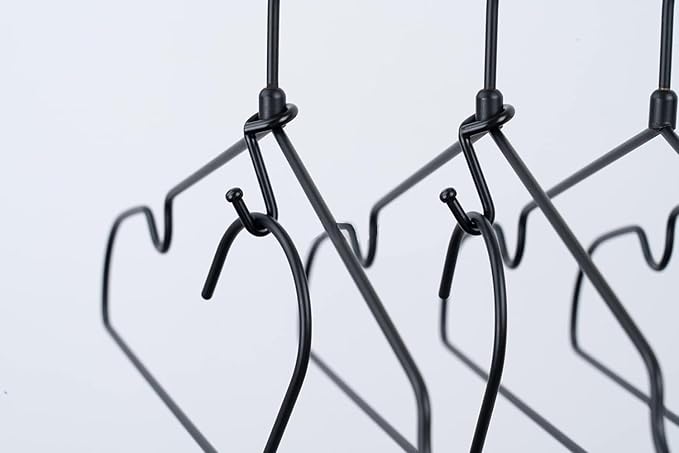 Clothes Hanger Connector Hooks, Heavy Duty Extender Clips Organizer Mini Space Saving Clothes Hanger Extender Cascading Connection Hooks for Wooden Velvet Metal Plastic Hangers (Black) 36PCS