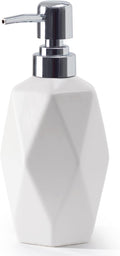 Soap Dispenser, 13.5oz Ceramic Soap Dispenser Bathroom for Kitchen & Bathroom (White)