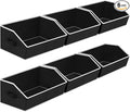 Cube Storage Bins - 6 Pack Trapezoid Storage Bins, Closet Organizers and Decorative Storage, Storage Baskets with Handle, Large Storage Basket for Home, Black