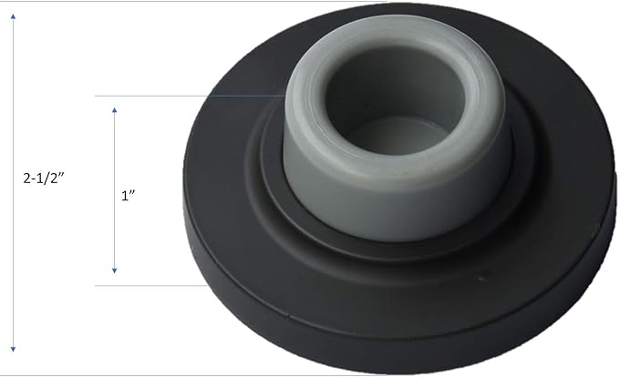 QCAA Heavy Solid Metal Wall Mount Concave Door Stop, Wall Protector, 2-1/2" Diameter, ORB Oil Rubbed Bronze, Made in Taiwan, 1 Pack