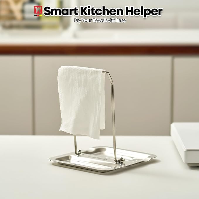 Foldable Stainless Steel Pot Lid Rest, Ladle Holder, Multifunctional Kitchen Organizer Stand, Easy Storage, Dishcloth Rack, Pan Lid Holder, Cooking Utensil Holder Organizer