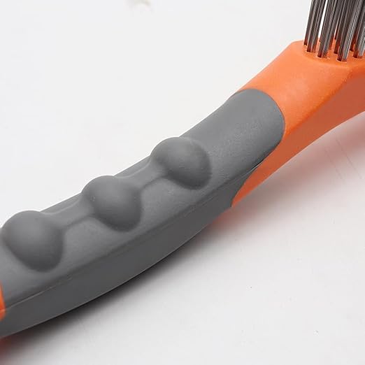 MAXMAN Wire Brush Set, Heavy Duty Stainless Steel and Carbon Steel Wire Brushes for Cleaning Rust, Grill, Dirt, Paint Removal, Welding, Stiff Bristle Metal Brush with 10" Plastic Handle, Large, 2Pcs