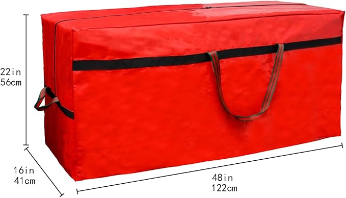 Christmas Tree Storage Bag -7FT/6FT Medium Waterproof Tearproof with 4 Handles Easy to Transport/Organize Dustproof and moisture-proof —Red