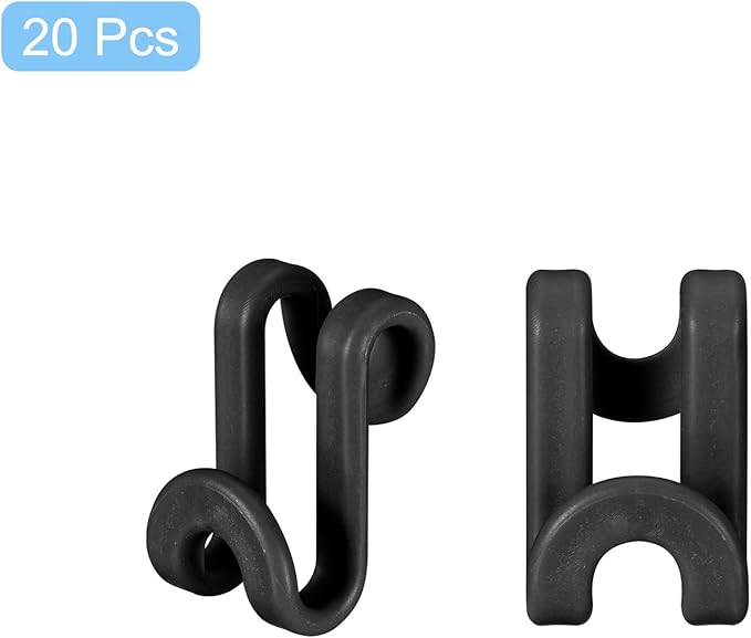 uxcell Clothes Hanger Connector Hooks, 20Pcs - ABS Hanger Hooks, Hanger Extender Hooks, Hanger Hooks Space Saver for Closet (Black)
